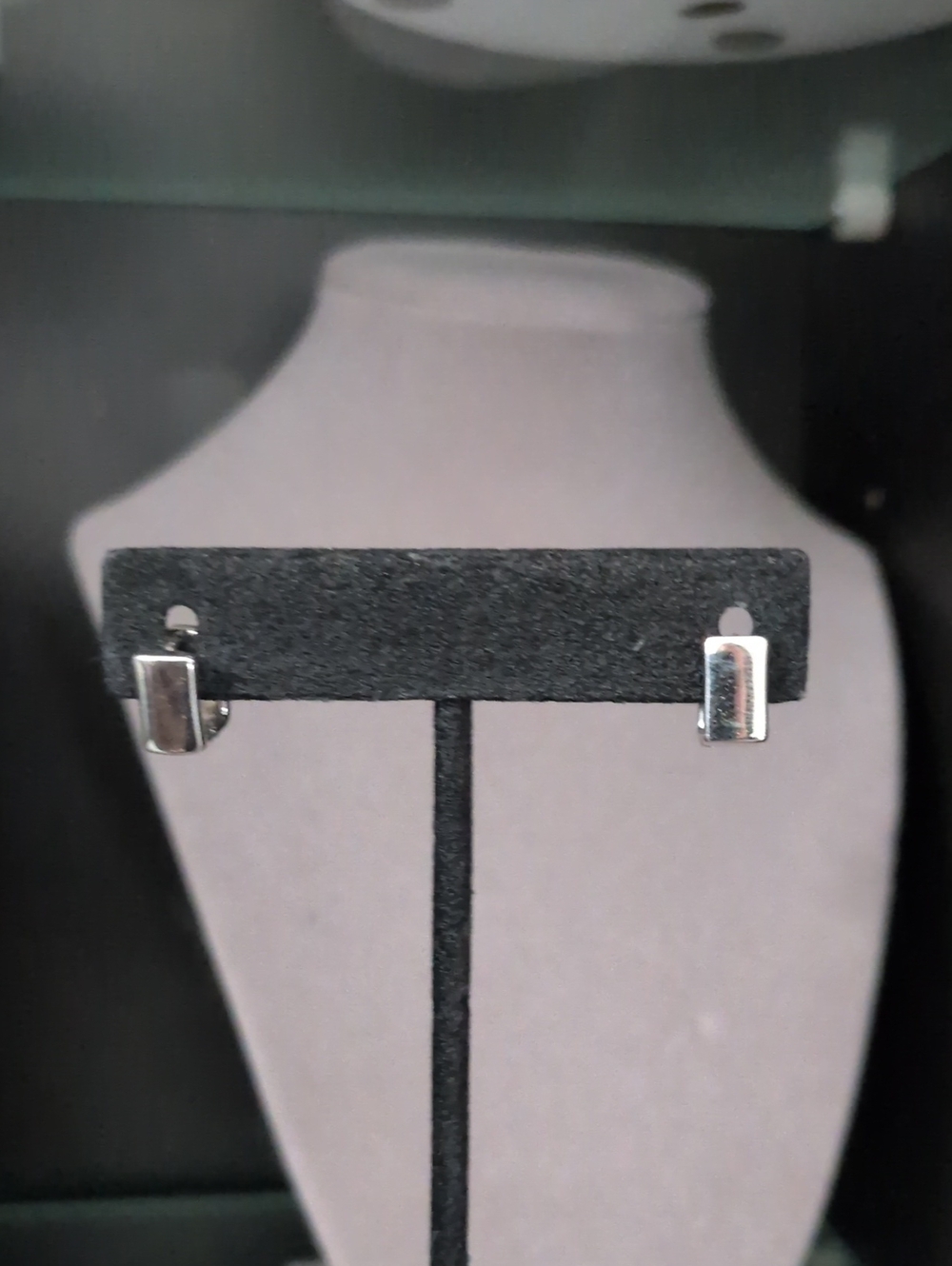 Stainless SteelSilver-Tone Rectangular Clip Earrings